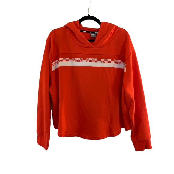 Puma Amplified Cropped Hoodie - Red and White 1X - Picture 3 of 7